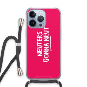 Neuters (roze): iPhone 13 Pro Transparant Hoesje met koord