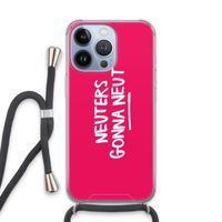 Neuters (roze): iPhone 13 Pro Transparant Hoesje met koord