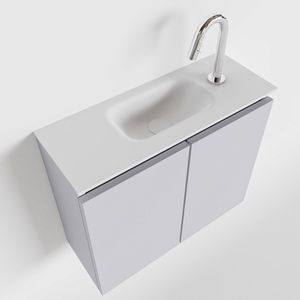 MONDIAZ TURE 60cm toiletmeubel cale. EDEN wastafel talc midden 1 kraangat