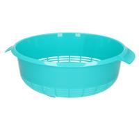Plasticforte keuken vergiet - blauw - 27 x 23 x 9 cm - Laag model - kunststof - keuken accessoires