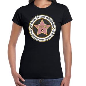 Verkleed T-shirt dames - zwart -  Most brilliant and famous - fout/goud/stout