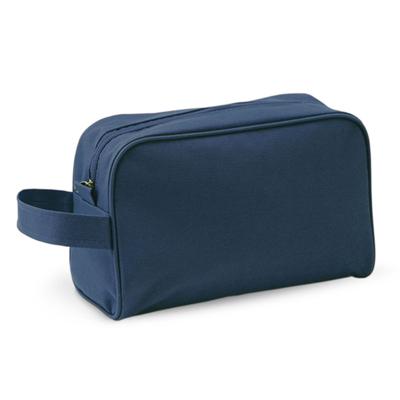Toilettas/make-up tas met handvat - donkerblauw - 21 x 14 x 10 cm - kind/volwassenen - Reis