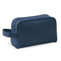 Toilettas/make-up tas met handvat - donkerblauw - 21 x 14 x 10 cm - kind/volwassenen - Reis
