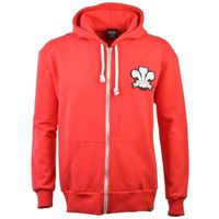 Wales 1905 Retro Rugby Zipped Hoodie - Rood - thumbnail