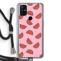 Watermeloen: OnePlus Nord N10 5G Transparant Hoesje met koord