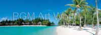 Kunstdruk Shutterstock - Beautiful beach on Bora Bora 95x33cm