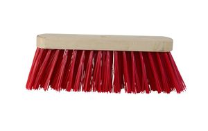 Straatbezem pvc vrij 30cm rood afgerond