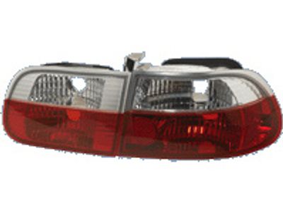 Set Achterlichten passend voor Honda Civic HB 3-deurs 1992-1995 - Rood/Kristal DLHOR23