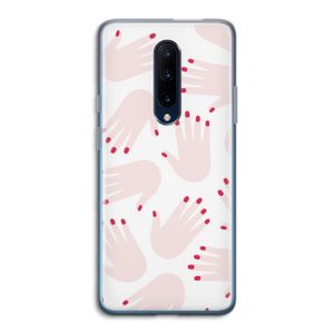 Hands pink: OnePlus 7 Pro Transparant Hoesje