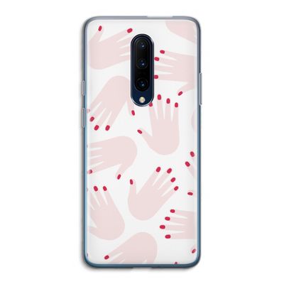 Hands pink: OnePlus 7 Pro Transparant Hoesje