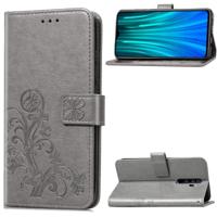 Voor Xiaomi Redmi Note 8 Pro vier-blad clasp reliëf gesp mobiele telefoon bescherming lederen draagtas met Lanyard & Card slot & portemonnee & beugel