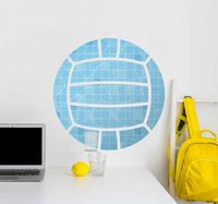 Waterpolo muursticker blauwe bal
