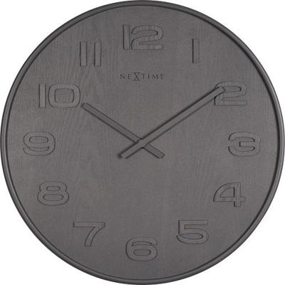 NeXtime klok 3095gs wood wood big, ø52.8 cm, wall, gray