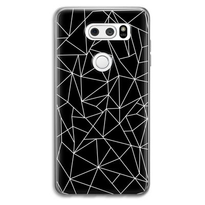Geometrische lijnen wit: LG V30 Transparant Hoesje