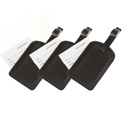 Kofferlabel/bagagelabel kunststof zwart - Set van 5x stuks - 10 x 6 cm