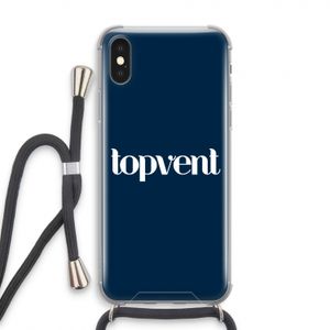 Topvent Navy: iPhone XS Transparant Hoesje met koord