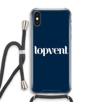 Topvent Navy: iPhone XS Transparant Hoesje met koord