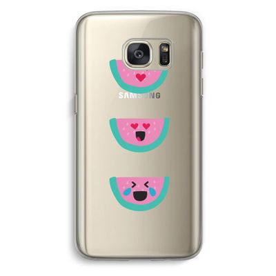 Smiley watermeloen: Samsung Galaxy S7 Transparant Hoesje