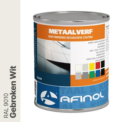 Afinol Metaalverf Gebroken Wit (RAL 9010) 750 ml