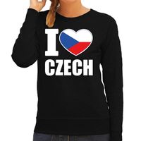 I love Czech sweater / trui zwart voor dames I love Czech sweater / trui zwart voor dames