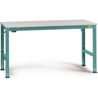 Manuflex LU4103.5021 ESD ESD-werktafel universele standaard achtergrond tafel met rubber schijf, bxdxh = 1750 x 1200 x 760-870 mm Waterblauw - thumbnail