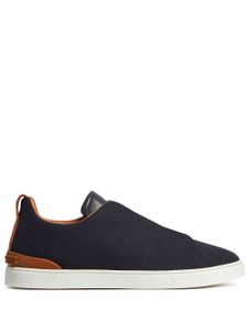 Zegna Triple Stitch slip-on sneakers - Bleu