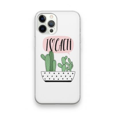I love cacti: iPhone 12 Pro Transparant Hoesje