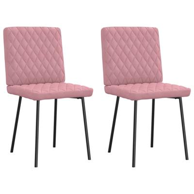 Eetkamerstoelen 2 st fluweel roze