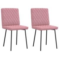 Eetkamerstoelen 2 st fluweel roze