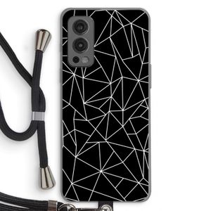 Geometrische lijnen wit: OnePlus Nord 2 5G Transparant Hoesje met koord