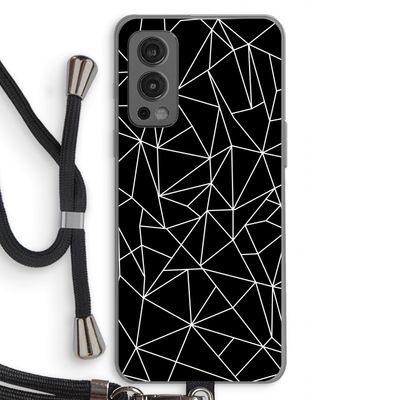 Geometrische lijnen wit: OnePlus Nord 2 5G Transparant Hoesje met koord