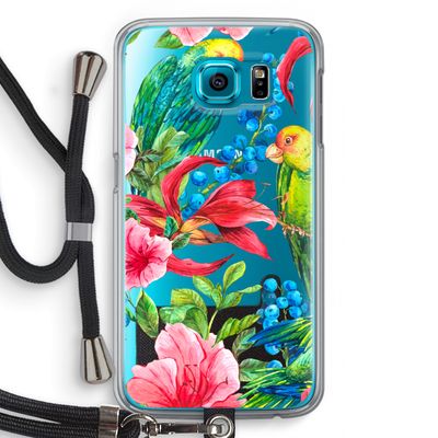 Papegaaien: Samsung Galaxy S6 Transparant Hoesje met koord