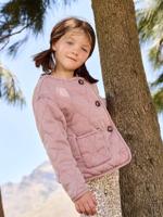Gewatteerde jas voor meisjes met sherpavoering rozen