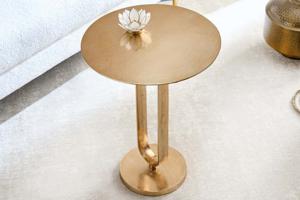 Ronde bijzettafel ELEGANCE 60cm goud metaal aluminium handgemaakt - 43613