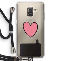 Hartje: Samsung Galaxy A8 (2018) Transparant Hoesje met koord