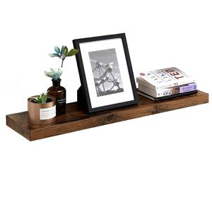 Rustieke Zwevende Wandplank met Bevestigingsmateriaal - 80x20x3.8cm - MDF