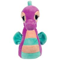 Suki Gifts pluche zeepaardje knuffeldier - cute eyes - paars/blauw - 16 cm - thumbnail