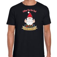 Fout kersttrui t-shirt voor heren - Kado Gnoom - zwart - Kerst kabouter 2XL  -