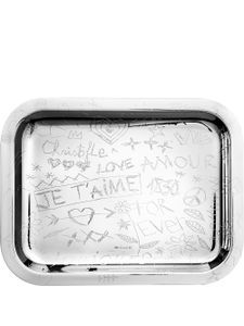 Christofle plateau rectangulaire Graffiti en plaqué argent 26x20 cm