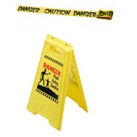 Halloween/Horror waarschuwingsbord - danger zone - H53 cm - inlc. afzetlint - thumbnail