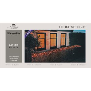 Kerstverlichting lichtnet - 240 led lampjes - warm wit - 80 x 500 cm - heg lampjes