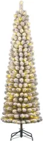 Black Box Trees Charlton Pilar verlichte kerstboom besneeuwd groen 215cm - 160 lampjes