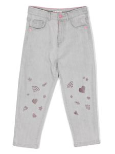 Billieblush jean à broderies - Gris