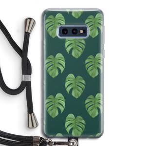 Monstera leaves: Samsung Galaxy S10e Transparant Hoesje met koord