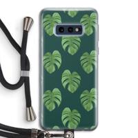 Monstera leaves: Samsung Galaxy S10e Transparant Hoesje met koord - thumbnail