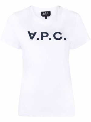 A.P.C. t-shirt à logo imprimé - Blanc