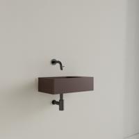 Fontein Gliss Design Freya Solid Marble 40x22x10 cm Zonder Kraangat Rechts Mat Choco Bruin Gliss Design