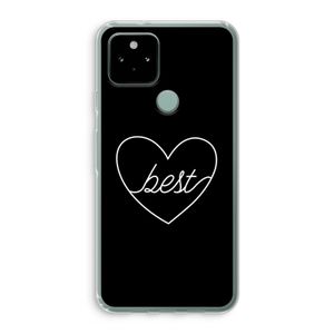 Best heart black: Google Pixel 5 Transparant Hoesje
