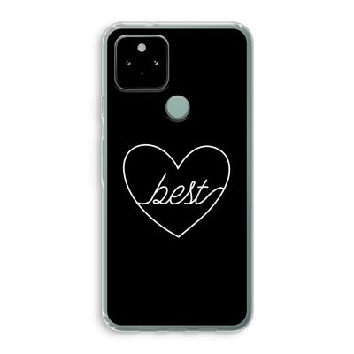 Best heart black: Google Pixel 5 Transparant Hoesje