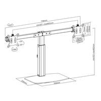 ACT Connectivity Monitorarm office, op voet met gasveer, crossbar, 2 schermen monitorarm - thumbnail